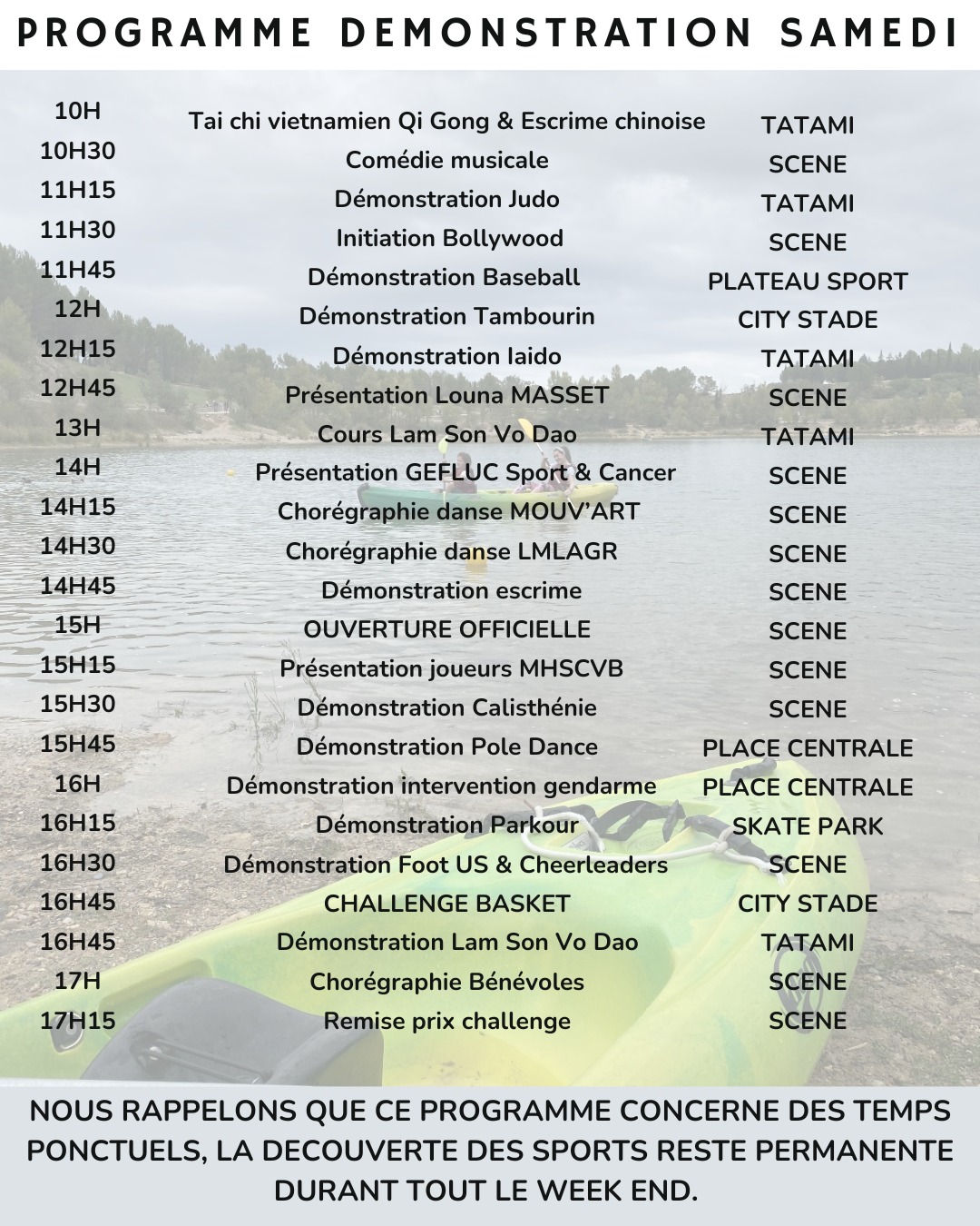 PROGRAMME SP6 SAMEDI